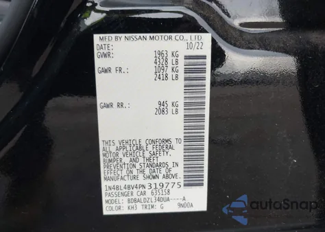 2023 Nissan Altima S Fwd from USA, damaged, VIN 1N4BL4BV4PN319775